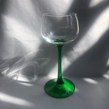 Load image into Gallery viewer, Luminarc Green Stem Glasses - 1970s
