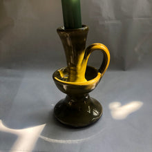 Load image into Gallery viewer, Hand Thrown Moss Green Vintage Candlestick
