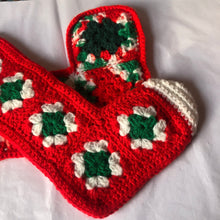 Load image into Gallery viewer, Vintage Crochet Granny Stocking  Pair 60s or 70s
