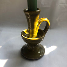 Load image into Gallery viewer, Hand Thrown Moss Green Vintage Candlestick
