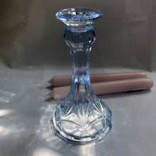 Load image into Gallery viewer, Art Deco Sky Blue Glass Candlestick
