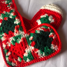 Load image into Gallery viewer, Vintage Crochet Granny Stocking  Pair 60s or 70s
