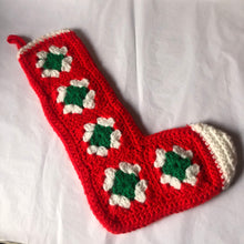 Load image into Gallery viewer, Vintage Crochet Granny Stocking  Pair 60s or 70s
