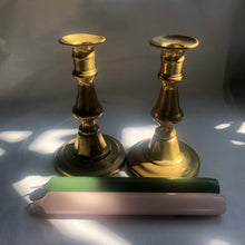 Load image into Gallery viewer, Short Brass Candlesticks ~ pair
