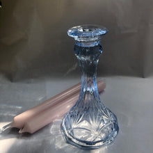 Load image into Gallery viewer, Art Deco Sky Blue Glass Candlestick
