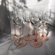 Load image into Gallery viewer, Pink Stemmed Luminarc Glasses  ~ 6
