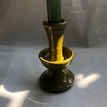 Load image into Gallery viewer, Hand Thrown Moss Green Vintage Candlestick
