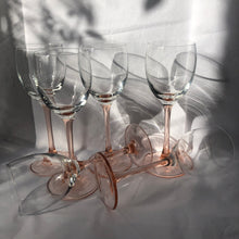 Load image into Gallery viewer, Pink Stemmed Luminarc Glasses  ~ 6
