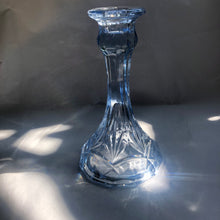 Load image into Gallery viewer, Art Deco Sky Blue Glass Candlestick
