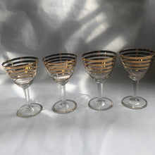 Load image into Gallery viewer, Gold Banded Aperitif Glasses - 4
