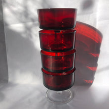 Load image into Gallery viewer, Red French Luminarc dishes or coupes - 1970s
