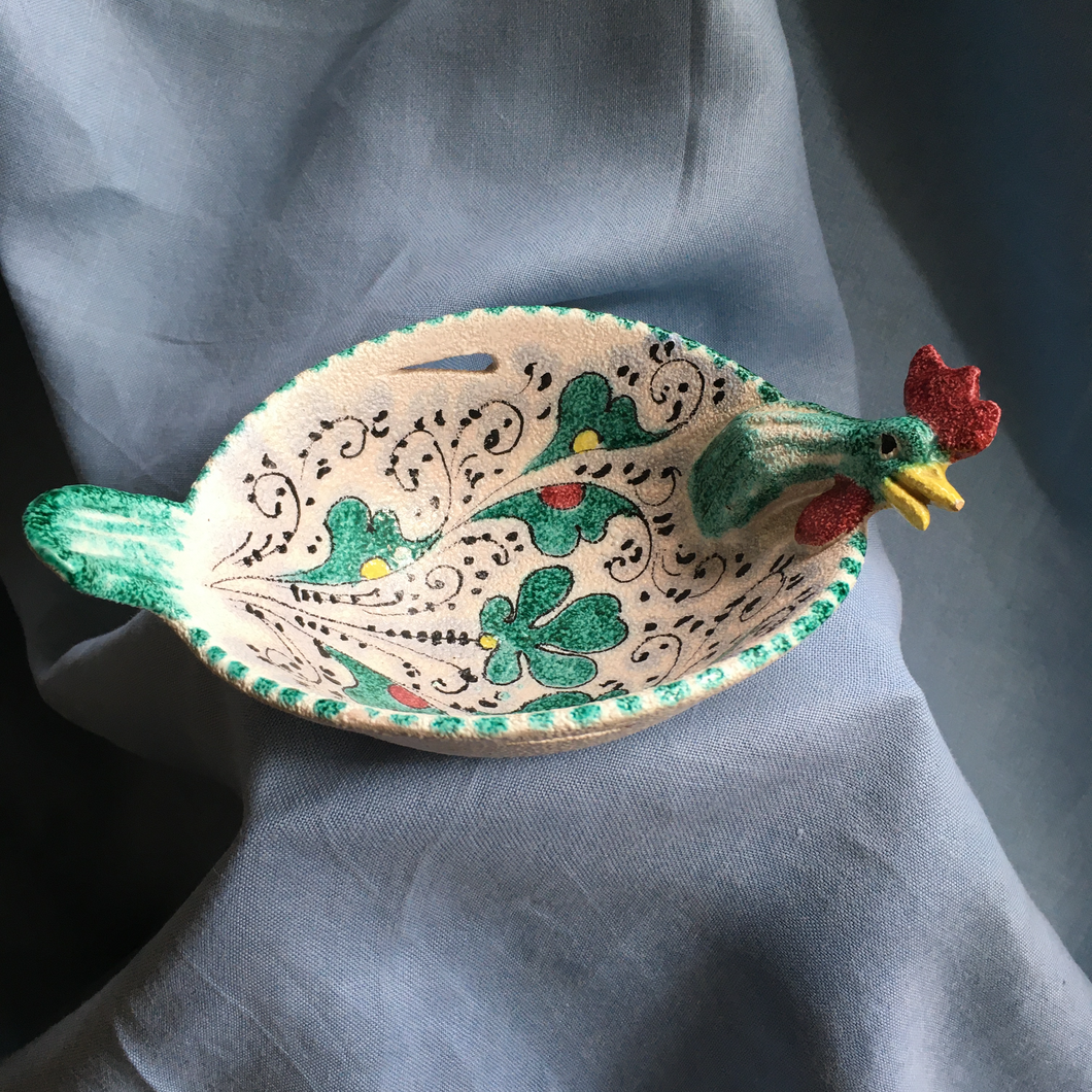 Italian hand painted egg carrier