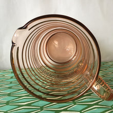 Load image into Gallery viewer, Pink and gold striped glass jug set
