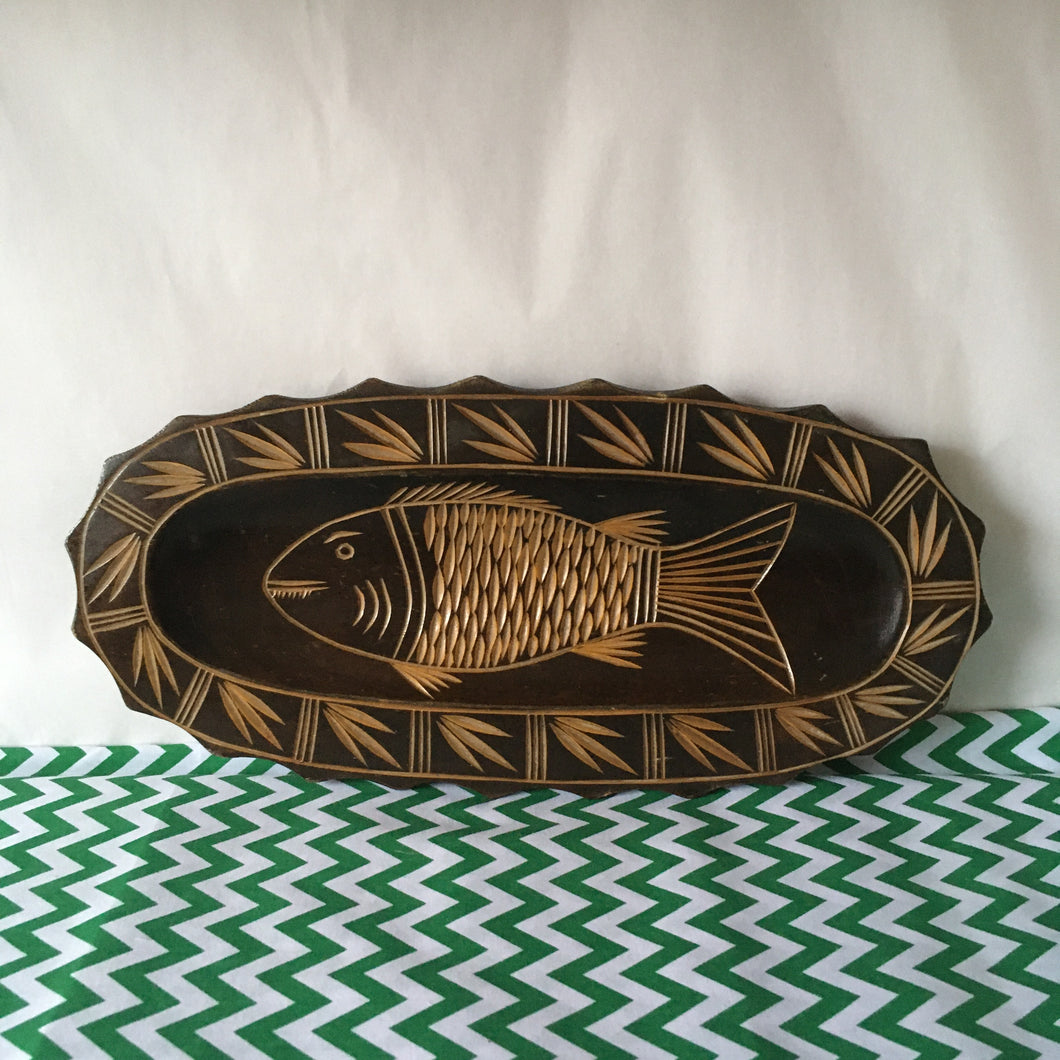 Pacific islands wooden fish platter