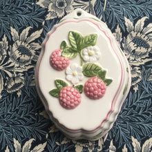 Load image into Gallery viewer, Raspberry hand~painted ceramic wall hanging
