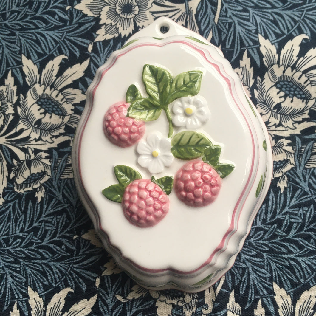 Raspberry hand~painted ceramic wall hanging