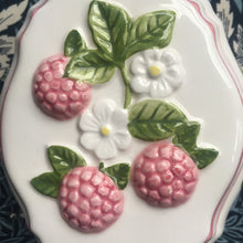 Load image into Gallery viewer, Raspberry hand~painted ceramic wall hanging
