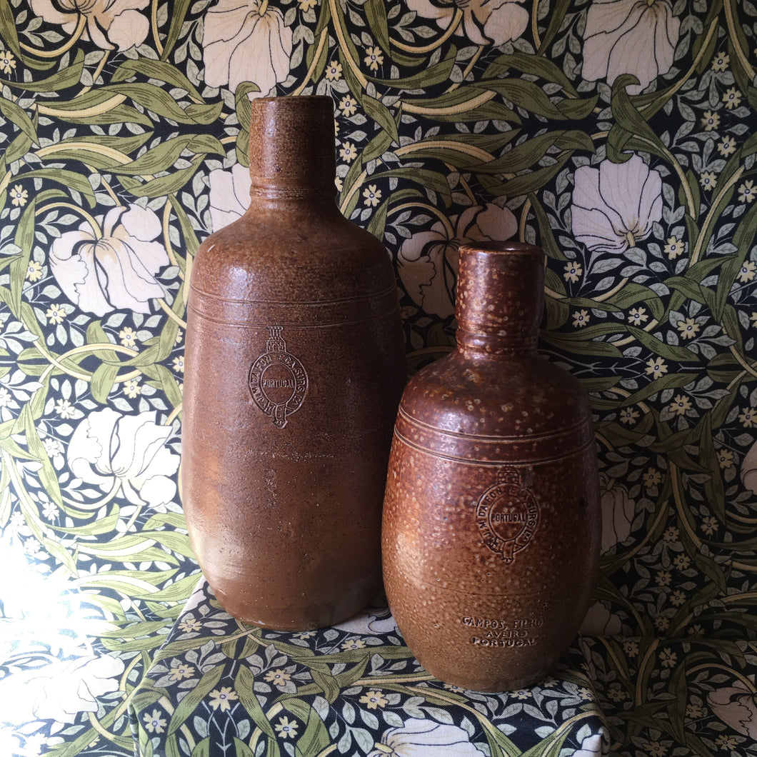 Salt glazed Portuguese Wine or Port bottles.