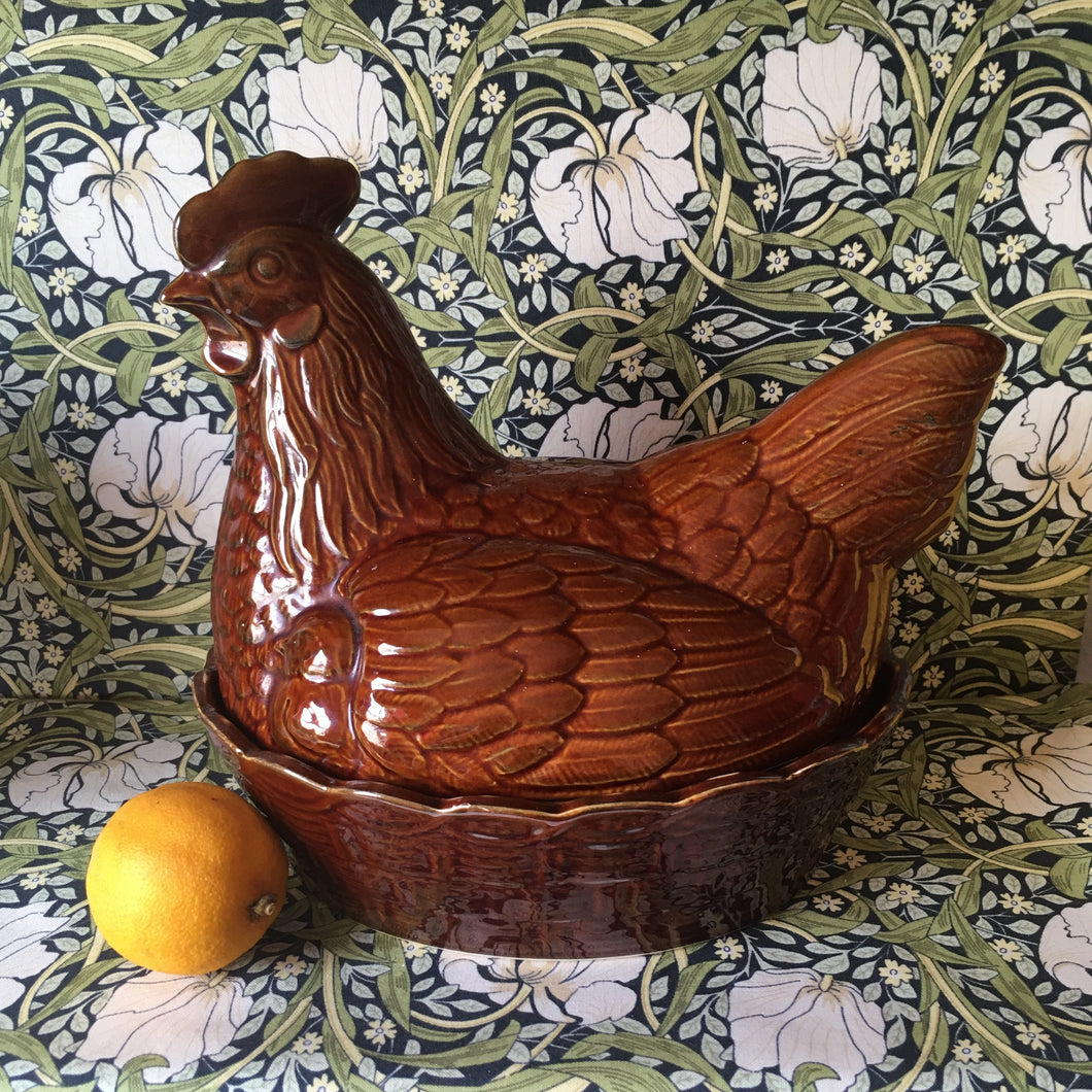 Brown Ceramic Hen