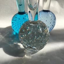 Load image into Gallery viewer, Controlled glass bubble vase trio 1970s
