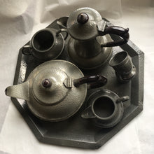 Load image into Gallery viewer, Arts &amp; Crafts Pewter Tea &amp; Coffee Set
