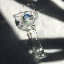 Load image into Gallery viewer, Floral pastel wine glasses ~1980s
