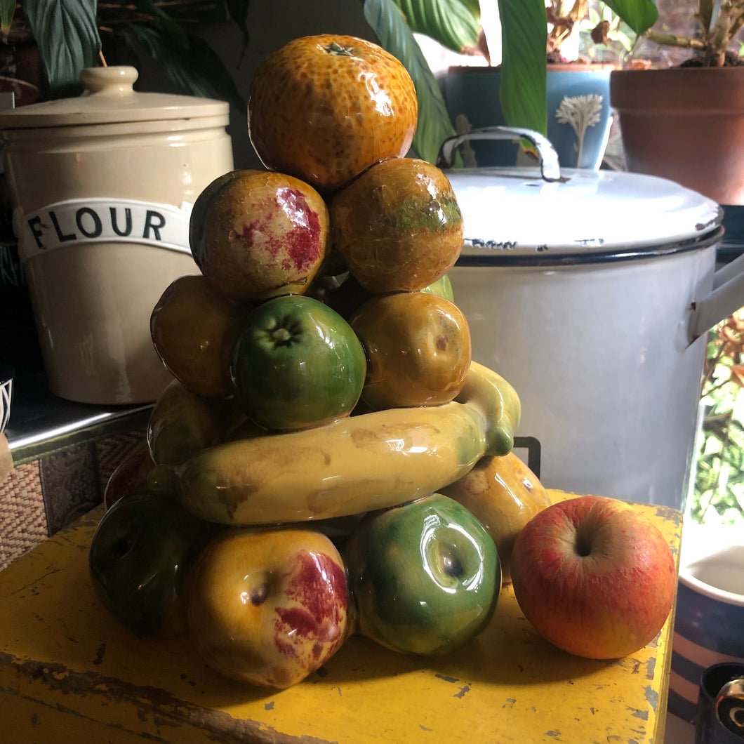 Portuguese majolica fruit tower