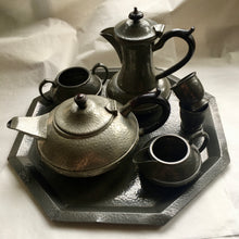 Load image into Gallery viewer, Arts &amp; Crafts Pewter Tea &amp; Coffee Set
