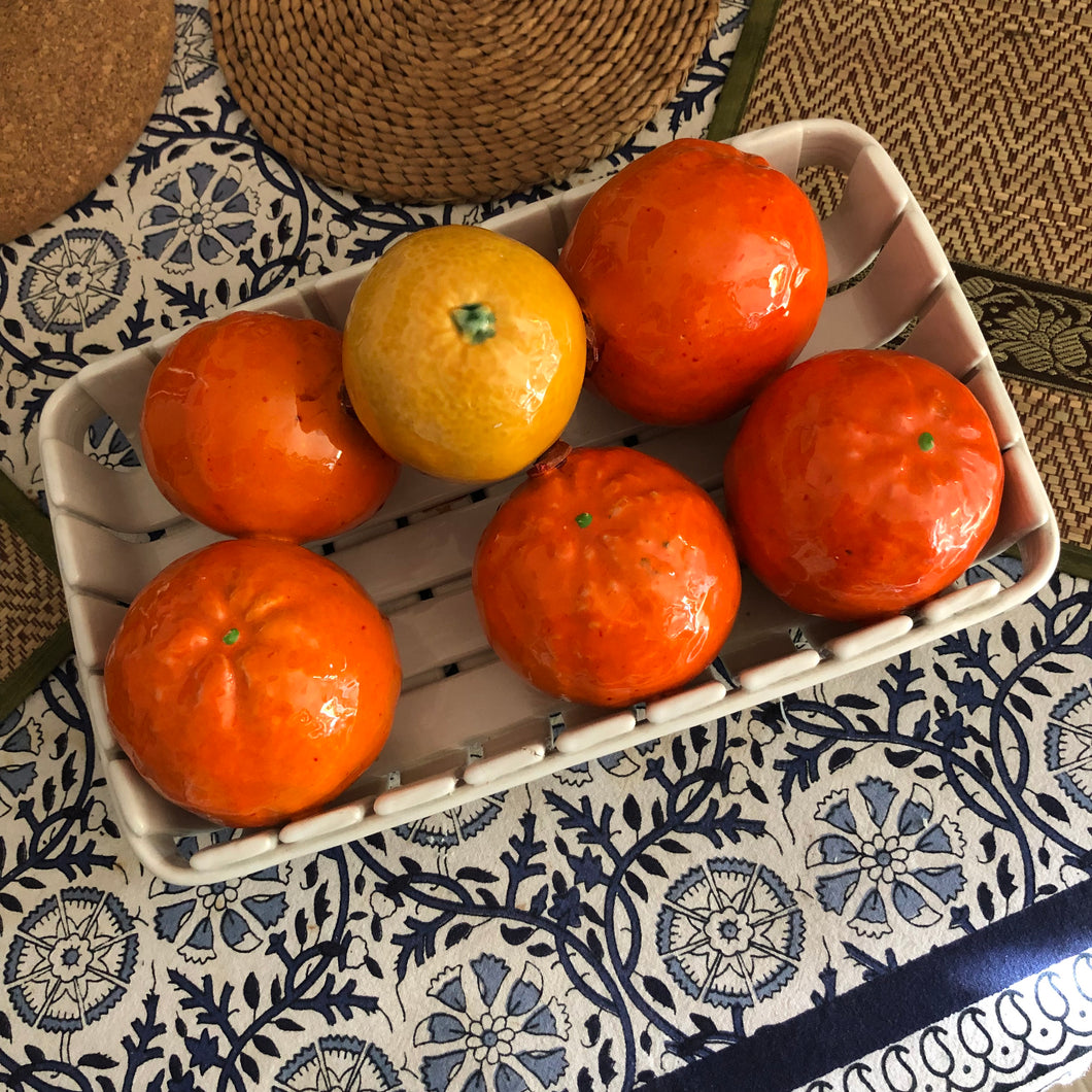 Italian Ceramic Oranges & Basket